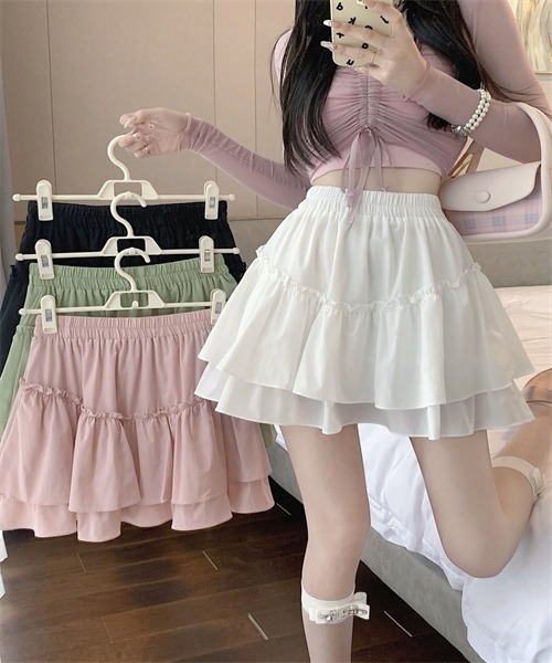 00s coquette パッチワーク ガーリーティアードミニスカート 森ガール Dream garden スカート フリルティアードミニスカート
