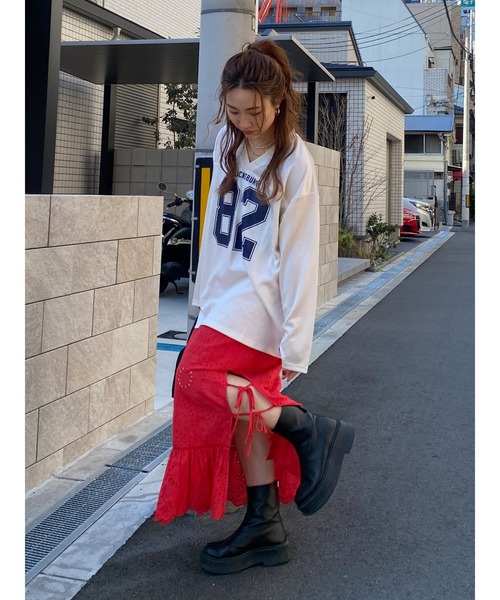Ungrid スカート カットワークレースコンビスカート : ZOZOTOWN