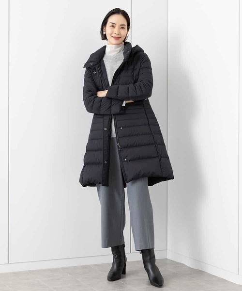 新品 MICHEL  (ミッシェルクラン)　ダウンコートL ブラック ミッシェルクラン MICHEL KLEIN ［撥水加工］ショールカラーダウン