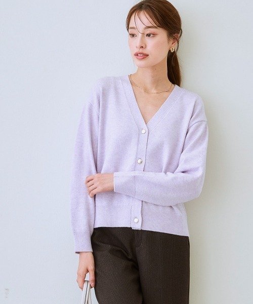 7days Life Styling カーディガン ゴールドボタンVネックニット