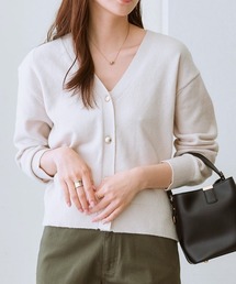 7days Life Styling カーディガン ゴールドボタンVネックニット