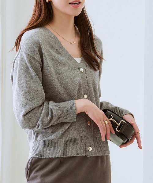 7days Life Styling カーディガン ゴールドボタンVネックニット