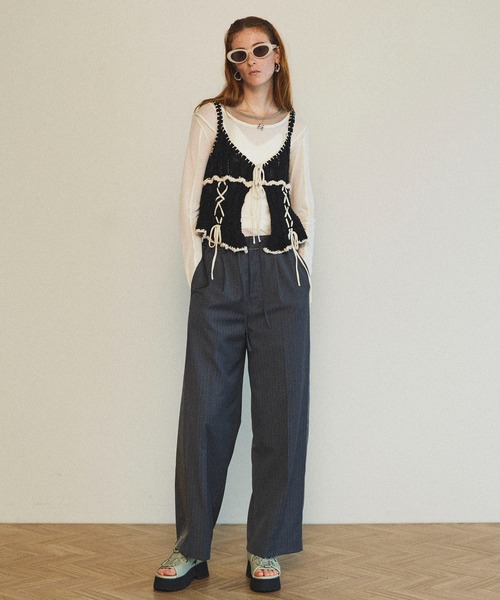 tシャツ 2way Neck Sheer Docking Tops/2WAYネックシアードッキングトップス「MAISON SPECIAL/メゾンスペシ 2way Neck Sheer Docking Tops/2WAYネックシアードッキング