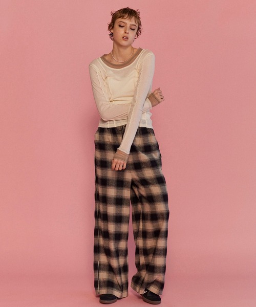MAISON SPECIAL tシャツ 2way Neck Sheer Docking Tops/2WAY