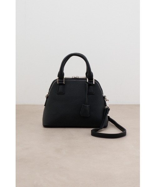 ブラックレザー ハンドバッグ ダブルジッパー AZUL BY MOUSSY（アズールバイマウジー） ハンドバッグ ダブルジッパー