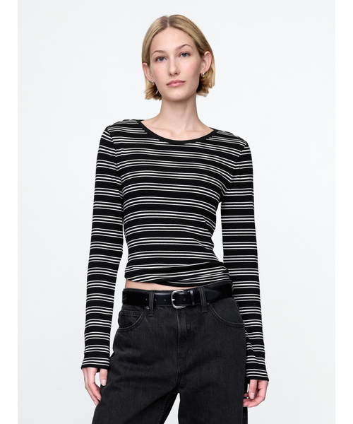 tシャツ モダンリブ GAPロゴ クロップドTシャツ レディース GAP tシャツ モダンリブ クロップドtシャツ レディース