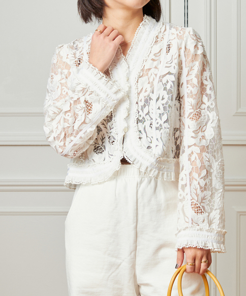 IENA LA BOUCLE ブラウス シャツ レースボレロブラウス