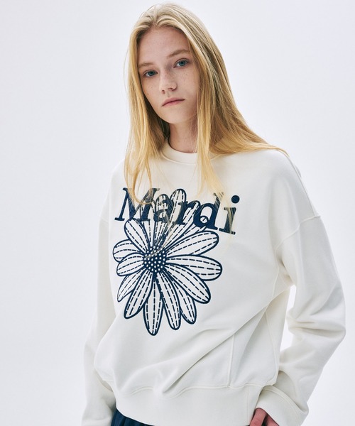 トレーナー スウェット SWEATSHIRT FLOWERMARDI レディース Mardi Mercredi トレーナー スウェット SWEATSHIRT FLOWERMARDI