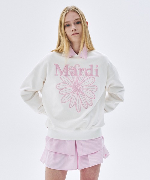 トレーナー SWEATSHIRT FLOWERMARDI NEEDLEWORK Mardi Mercredi トレーナー スウェット SWEATSHIRT FLOWERMARDI