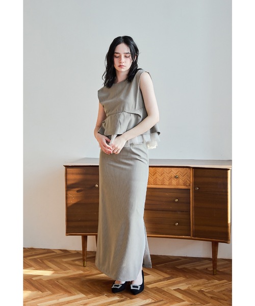 niana（ニアナ） ドレス ピンストライプぺプラムセットアップドレス