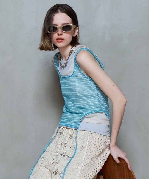 タンクトップ ノースリーブ Triple Layered Tank Top/トリプルレイヤードタンクトップ「MAISON SPECIAL/メゾンスペシ MAISON SPECIAL タンクトップ ノースリーブ Triple Layered Tank