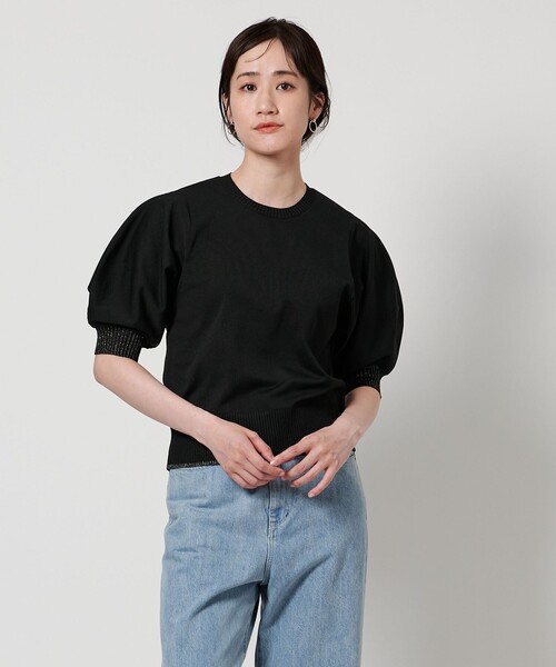 UNITED ARROWS ニット セーター ラメ パフスリーブ レディース