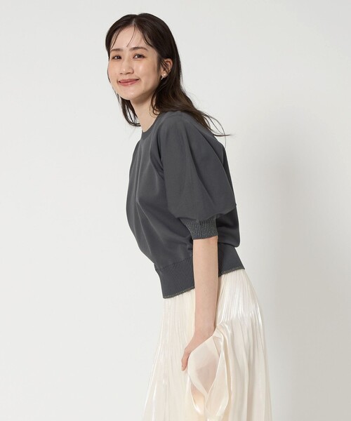 UNITED ARROWS ニット セーター ラメ パフスリーブ レディース