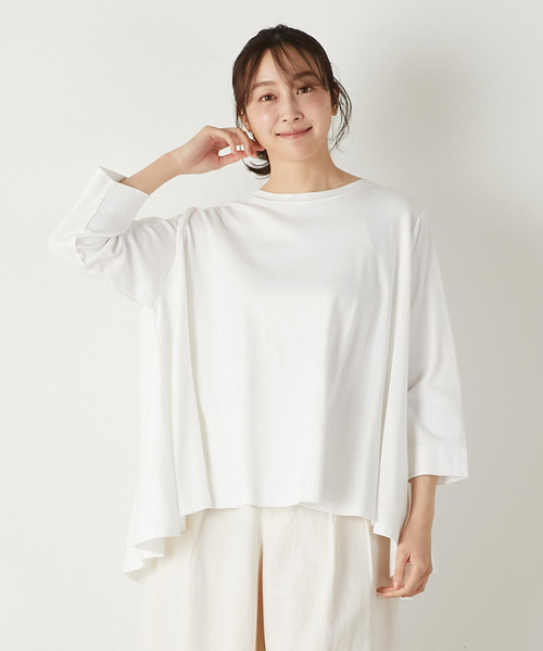 tシャツ 「LOURMARIN」オーガニックコットン7分丈Tシャツ レディース
