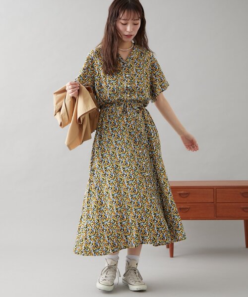 GEVACO（ゲバコ） ワンピース 「GEVACO」小花柄開襟ワンピース