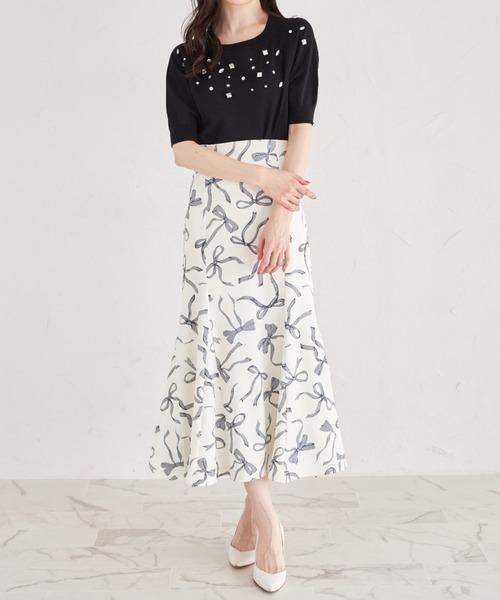 tocco closet ニット セーター クリアビジュー付きニットプル