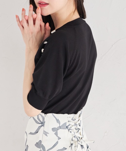tocco closet ニット セーター クリアビジュー付きニットプル