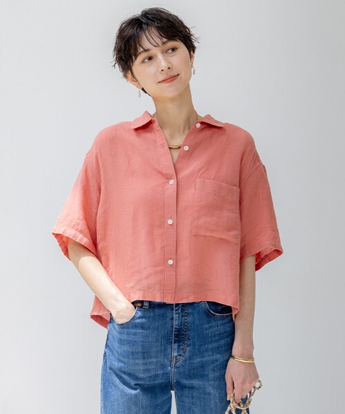 23区 ブラウス シャツ 「Oggi7月号掲載/洗える」LIBECOリネン