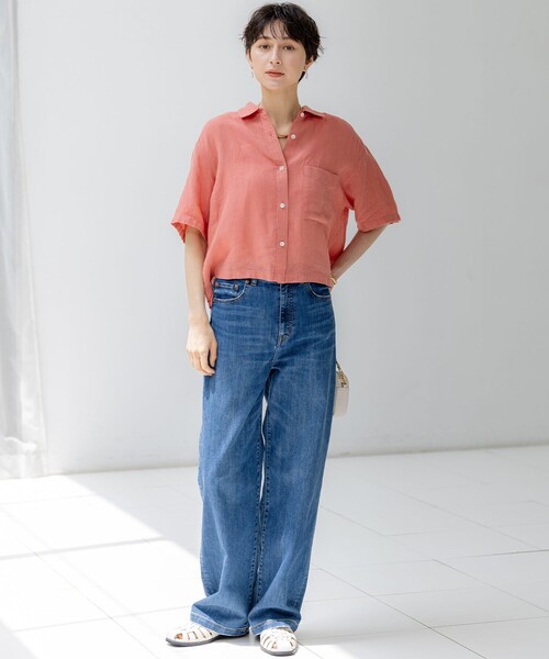 23区（ニジュウサンク） リネンシャツ ブラウス シャツ 半袖 「Oggi7月