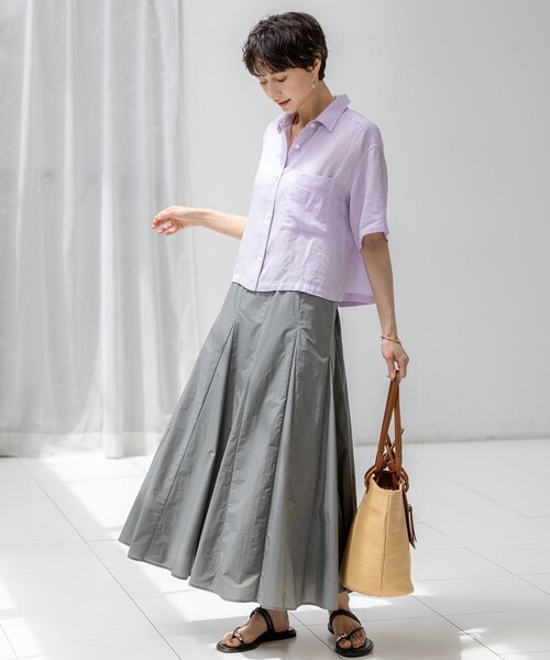 23区 ブラウス シャツ 「Oggi7月号掲載/洗える」LIBECOリネン