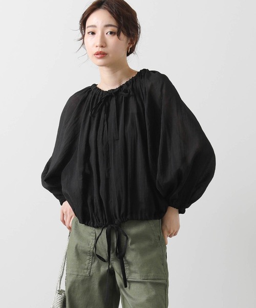 ブラウス シャツ 前後２ｗａｙギャザーブラウス レディース