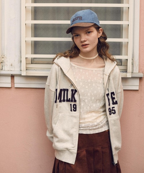 パーカー COLLEGE PATCH ZIP UP HOODIE レディース メンズ