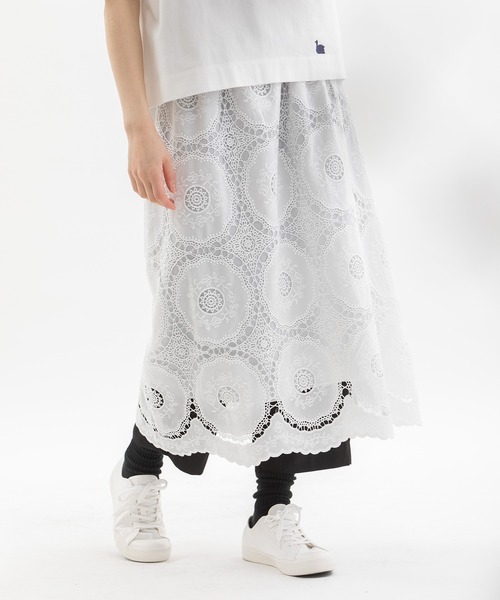 nop de nod（ノップドゥノッド） スカート 刺繍レーススカート