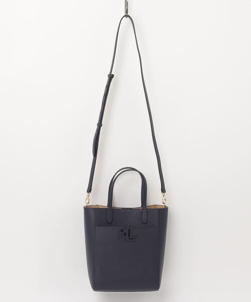 LAUREN RALPH トートバッグ ペブルド レザー スモール Cameryn