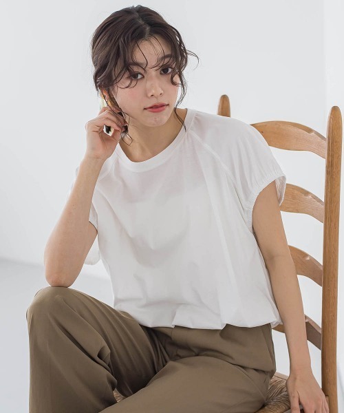 tシャツ ドライタッチコットンドロストプルオーバー「洗濯機で洗える」 レディース