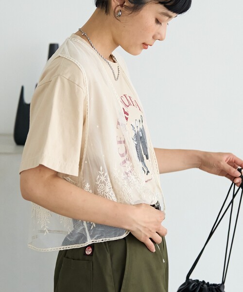 ベスト ジレ ナイロンシアー ベスト レディース FREAK'S STORE ベスト ジレ ナイロン レースベスト/シアーベスト