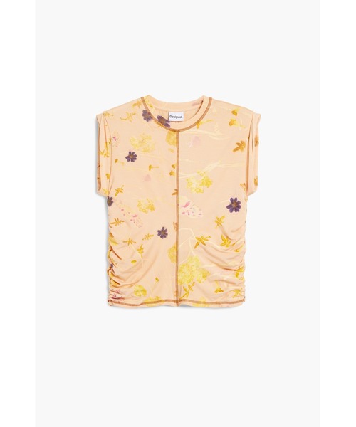 デシグアル（Desigual）/花柄 ギャザーTシャツ Desigual（デシグアル） tシャツ 花柄のTシャツ レディース : ZOZOTOWN