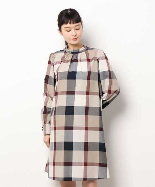 【新品】BLUE LABEL CRESTBRIDGE チェック ワンピース長袖 BLUE LABEL CRESTBRIDGE 「BLUE CRESTBRIDGE」 長袖ワンピース