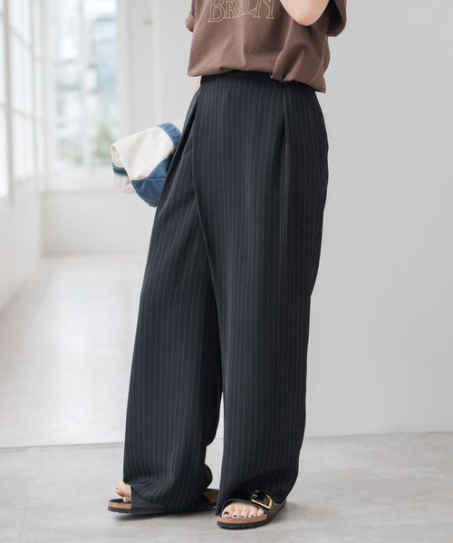 deres 5th ドレープパンツdrape pants 1 ブラック　春夏 High waist drape pants(ハイウエストドレープパンツ）b-460