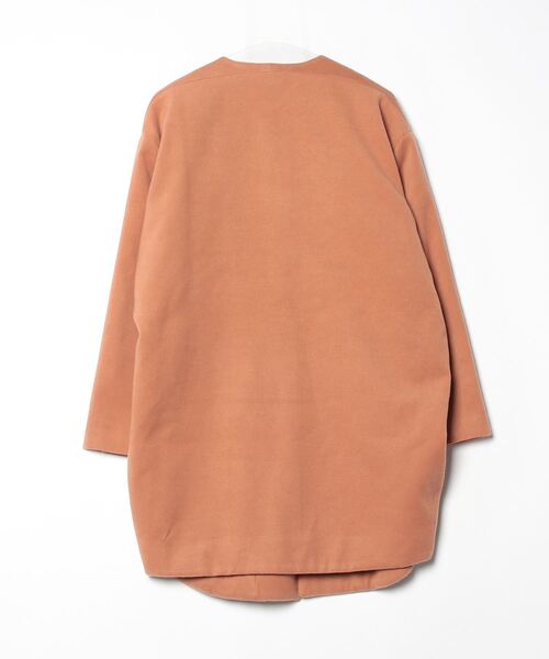 「DETAILS」 ノーカラーコート - ブラウン レディース_画像2