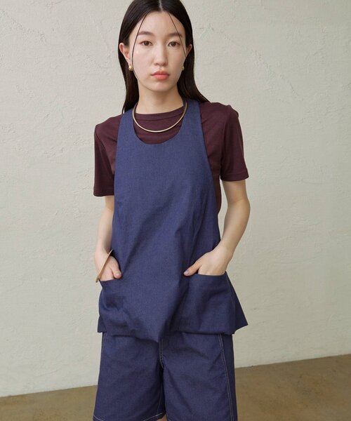 ベスト ジレ デニムライクビスチェ レディース