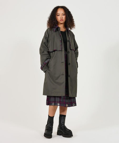 「TINA：JOJUN」 トレンチコート M グレー レディース_画像5