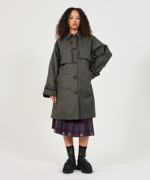 「TINA：JOJUN」 トレンチコート M グレー レディース_画像9