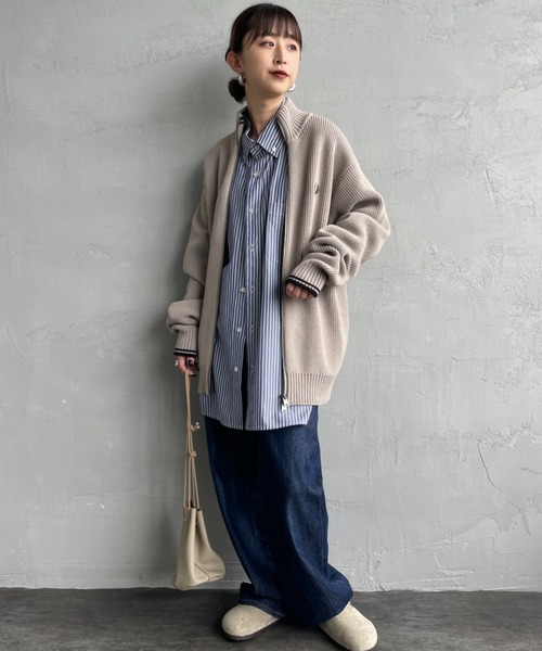 ニット セーター 「WEB先行予約」「FRED PERRY/フレッドペリー」 別注 ハイネック ジップニットカーディガン レディース メンズ FRED PERRY ニット セーター 「WEB先行予約」「FRED PERRY