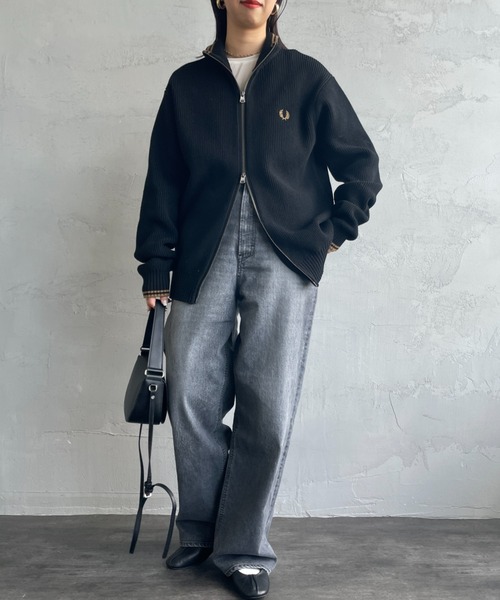 [美品]FRED PERRY カーディガン ブラック Lサイズ FRED PERRY｜フレッドペリーのカーディガン/ボレロ通販 - ZOZOTOWN