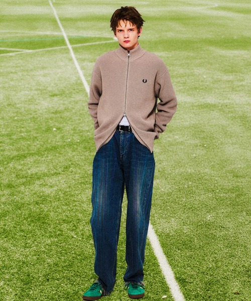 ニット セーター 「WEB先行予約」「FRED PERRY/フレッドペリー」 別注 ハイネック ジップニットカーディガン レディース メンズ | FRED PERRY | 07