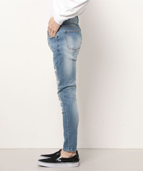 「The DUFFER of ST.GEORGE」 ダメージ加工デニムパンツ MEDIUM ブルー メンズ