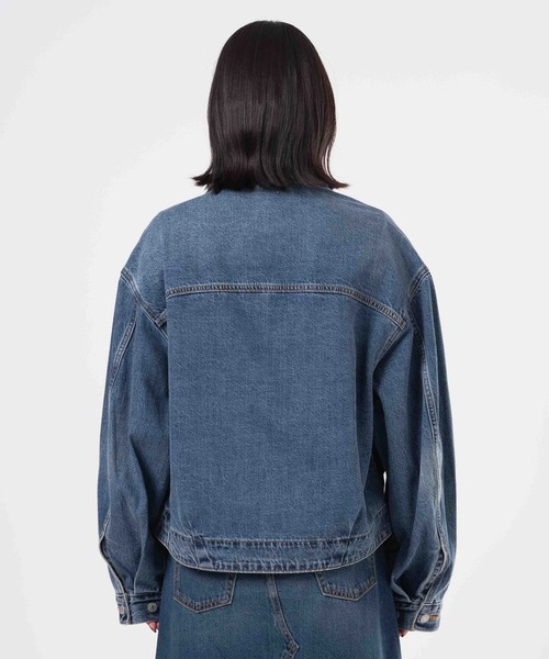 ビアズリー　ダークブルー デニムジャケット 4ポケット バルーンスリーブ ビアズリー ダークブルー デニムジャケット 4ポケット バルーン