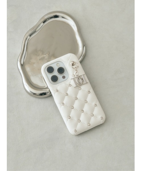 Darich スマホケース キルティングビジューDDチャームiPhone