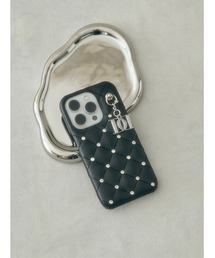 Darich キルティングビジューDDチャームiPhoneケース　♥︎ピンク♥︎ ダーリッチ Darich キルティングビジューDDチャームiPhoneケース