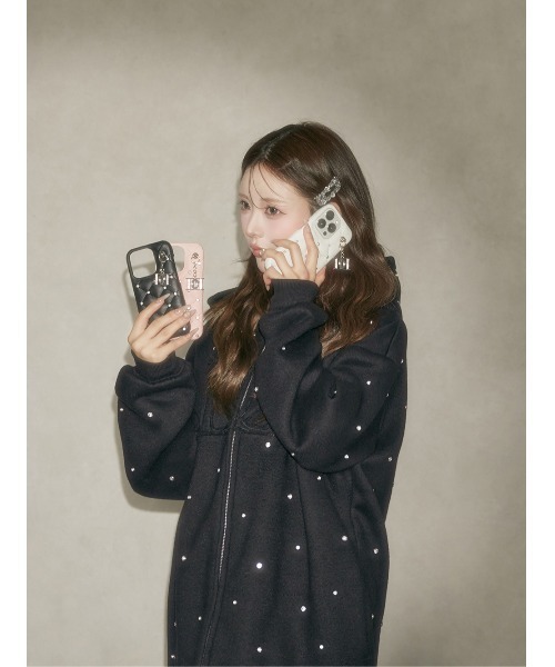 Darich スマホケース キルティングビジューDDチャームiPhone