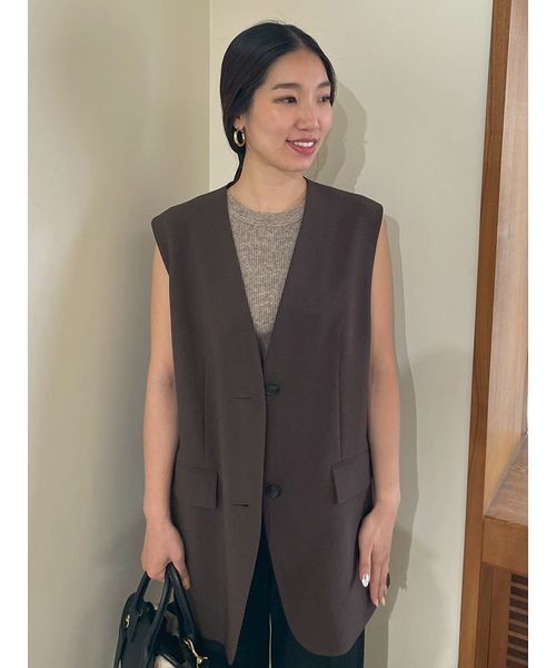 Mila owen ノーカラー オーバー ベスト 24SS Mila owen ノーカラー オーバー ベスト 24SS Mila Owen（ミラ