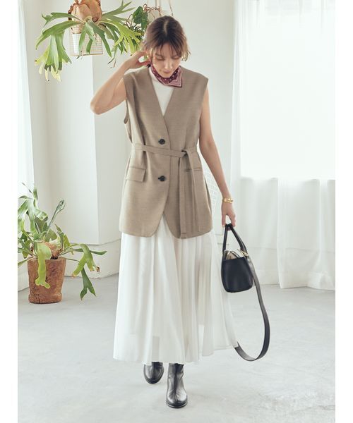 Mila Owen コート アウター 共ベルト付きオーバーサイズノー