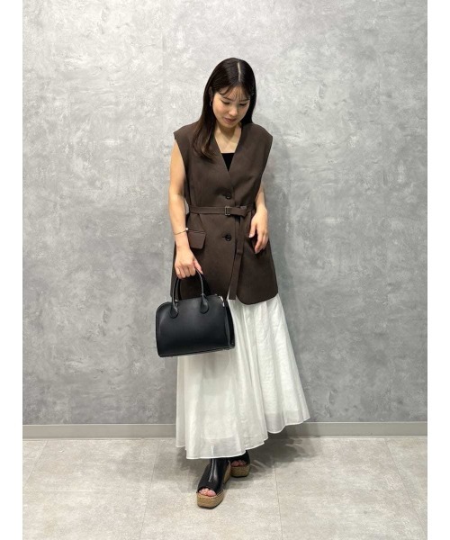 MilaOwen☆ ノーカラーリバーベストコート　新品 MilaOwen☆ ノーカラーリバーベストコート 新品
