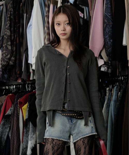 「sedacle girl」 長袖カットソー MEDIUM チャコールグレー レディース