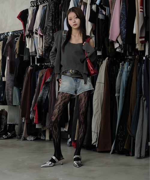 「sedacle girl」 長袖カットソー MEDIUM チャコールグレー レディース